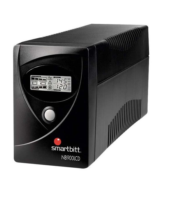 NO-BREAK INTERACTIVO  SMARTBITT  SBNB900LCD   900VA/450W, CLAVIJA NEMA 5-15P, 6 CONTACTOS TIPO NEMA 5-15R CON RESPALDO DE BATERIAS, REGULACION Y SUPRESION DE PICOS,  PUERTO USB Y LCD