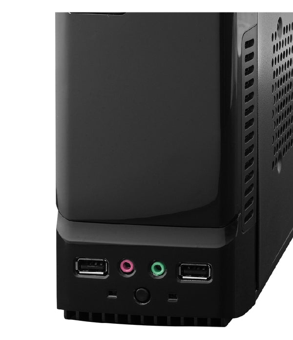 GABINETE ACTECK ATOM GS240 / MICRO TORRE SLIM / MICRO ATX, MINI ITX / FUENTE DE PODER SFX 450W / LECTOR DE TARJETAS / METAL / NEGRO / AC-929042