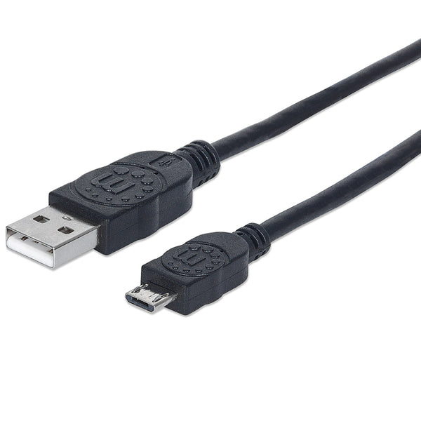 CABLE USB,MANHATTAN,325684, V2 A-MICRO B, BOLSA PVC 3.0M NEGRO