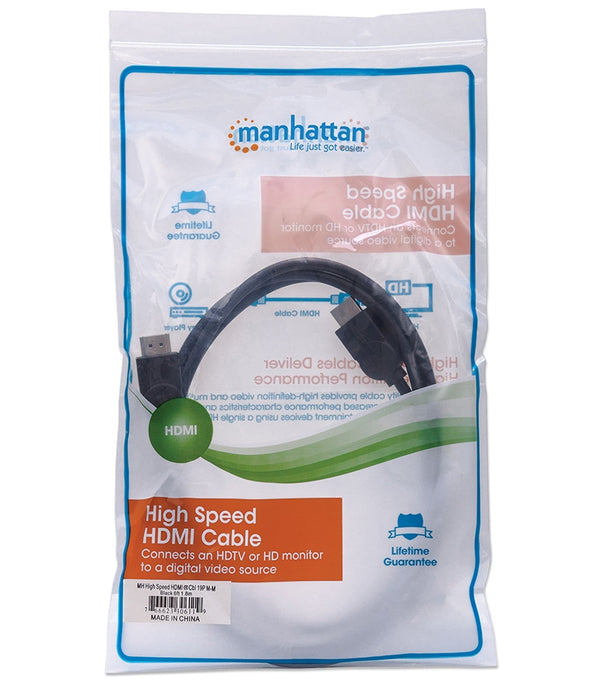 CABLE HDMI,MANHATTAN,306119, 1.3 M-M  1.8M BOLSA