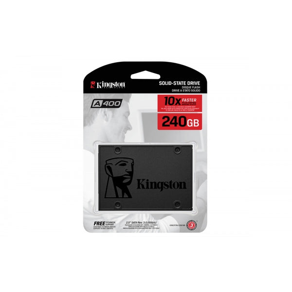 UNIDAD DE ESTADO SOLIDO KINGSTON INTERNO A400 240GB 2.5 SATA3 7MM LECT.500 ESCRIT.320MB/S PC/LAPTOP SA400S37/240G