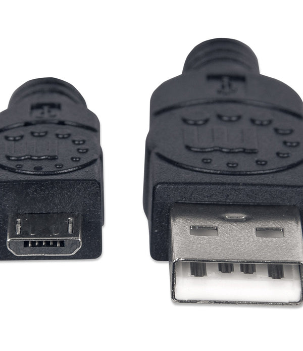CABLE USB,MANHATTAN,325677, V2 A-MICRO B, BOLSA PVC 0.5M NEGRO