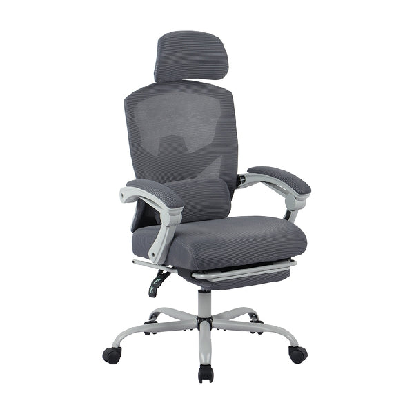 SILLA GAMER BALAM RUSH BOLT NOU G / HASTA 130 KG / INCLINACION 140 GRADOS / PISTON CLASE 3 / REPOSAPIES ACOJINADO / COJIN CERVICAL / CABECERA ADAPTABLE / GRIS / BR-940559