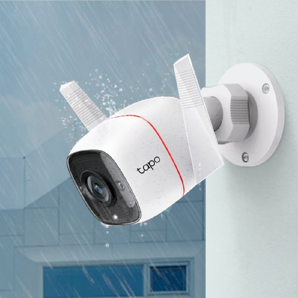 CAMARA IP TP-LINK TAPO C310 WIFI PT EXTERIOR 3MP DETECCION DE MOVIMIENTO VISION NOCTURNA MICROSD 128GB AUDIO BIRIDECCIONAL ALARMA 15 FPS