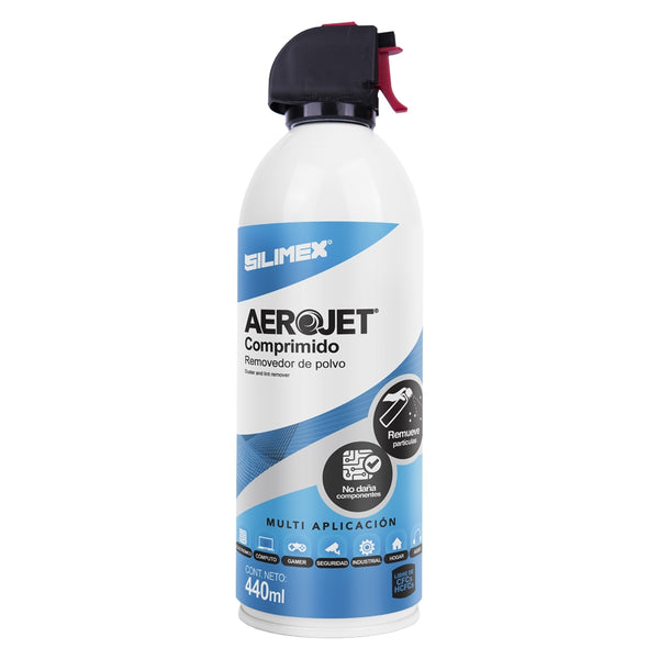 REMOVEDOR DE POLVO SILIMEX AERO JET 440 ML AIRE COMPRIMIDO DESPLAZA LA HUMEDAD Y ELIMINA LAS PARTCULAS NO DAÑA COMPONENTES LIBRE DE CFCS Y HCFCS