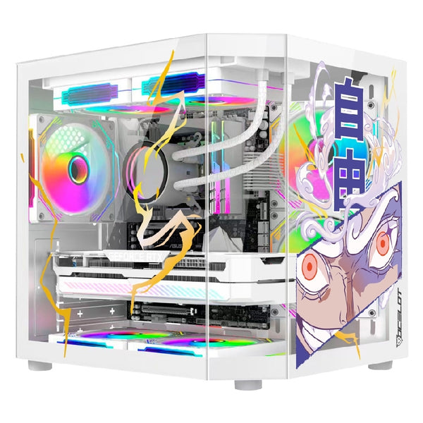 GABINETE OCELOT GAMING WHITE STORM 5/M-ATX, ITX / PANEL LATERAL Y FRONTAL DE CRISTAL TEMPLADO / INCLUYE 3 VENTILADORES / ENFRIAMIENTO LIQUIDO HASTA 240MM / GPU HASTA 320MM / COLOR BLANCO