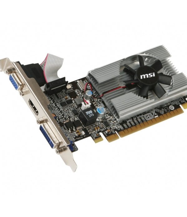 TARJETA DE VIDEO MSI NVIDIA N210/PCIE X16 2.0/1GB DDR3/HDMI/VGA/DVI/1X VENTILADOR/BAJO PERFIL/GAMA BASICA
