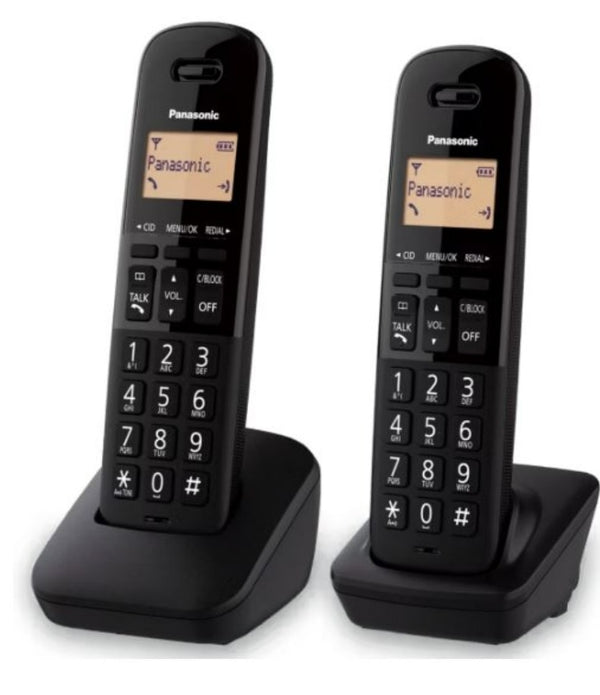 TELEFONO PANASONIC KX-TGB312MEB / TELEFONO DECT 6.0, BLOQUEO DE LLAMADAS, 2 AURICULARES INALAMBRICOS, 18HRS DE BATERIA, NEGRO