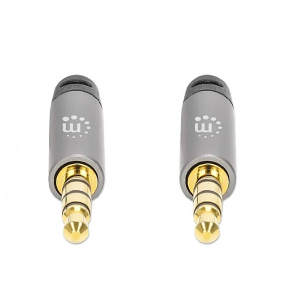 CABLE AUDIO,MANHATTAN,355988, ESTEREO 3.5MM M-M 1.0M NEGRO/ALUMINIO PLATEADO