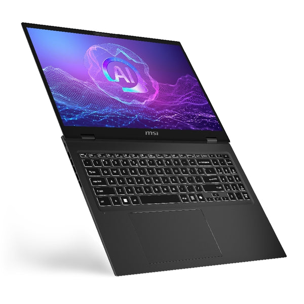 LAPTOP ULTRABOOK MSI PRESTIGE 16 AI+/ 16 UHD / INTEL CORE ULTRA 5 226V HASTA 4.5GHZ / LPDDR5 16GB (NO UPGRADE) / 1TB SSD / WIN 11 PRO (COPILOT+ PC)/ INCLUYE BACKPACK