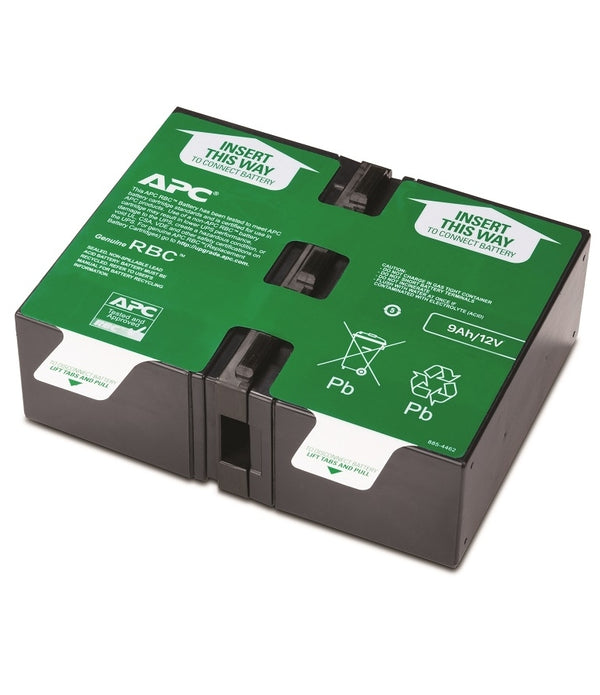 CARTUCHO DE BATERIAS DE REEMPLAZO APCRBC124 PARA MODELOS APC BX1500M-LM60, BR1300G,BR1500G, SMC1000-2U LO CONFORMAN LAS 2 BATERIAS QUE SE VISUALIZAN EN LA IMAGEN