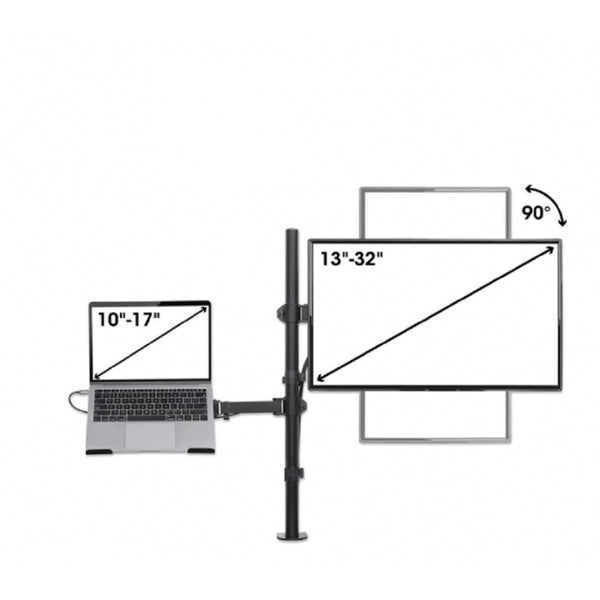 SOPORTE COMBINADO,MANHATTAN,462136, DE ESCRITORIO PARA LAPTOP Y MONITOR DE 13 A 32