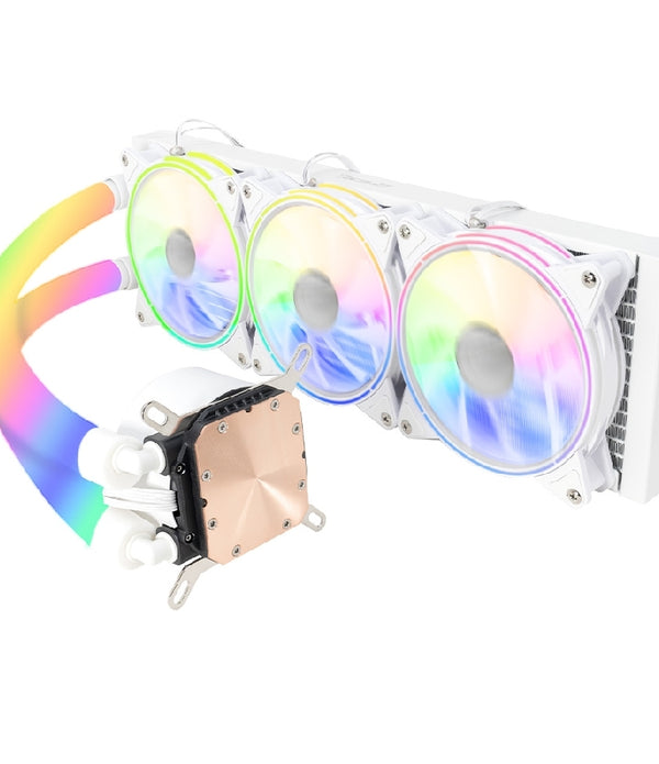 ENFRIAMIENTO LIQUIDO OCELOT GAMING POLAR WAVE 360 WHITE / 360MM / ARGB / 70 CFM / 1800 RPM / 32 DB / INTEL Y AMD / COLOR BLANCO