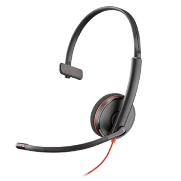 DIADEMA HP POLY 8X214A6 BLACKWIRE C3210/ ALAMBRICA MONOAURAL USB-A USB-C REDUCCION DE RUIDO CON MICROFONO CONTROL EN EL CABLE COLOR NEGRO CON NARANJA