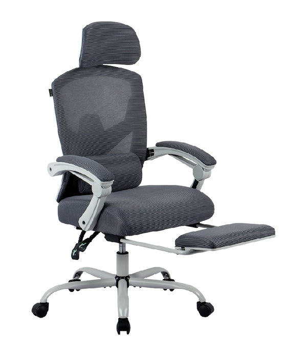 SILLA GAMER BALAM RUSH BOLT NOU G / HASTA 130 KG / INCLINACION 140 GRADOS / PISTON CLASE 3 / REPOSAPIES ACOJINADO / COJIN CERVICAL / CABECERA ADAPTABLE / GRIS / BR-940559