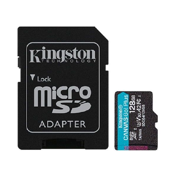MEMORIA FLASH MICRO SD KINGSTON SDXC CANVAS GO PLUS 128GB 200MB/S UHS-I U3 V30 C/ADAPTADOR (SDCG4/128GB)