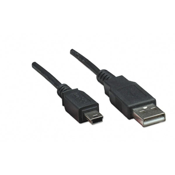CABLE USB , MANHATTAN, 322638, V2.0 A-MINI B 0.9M NEGRO