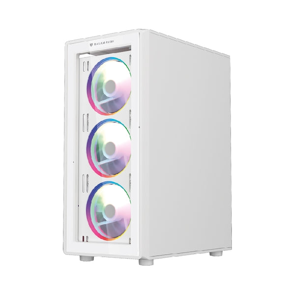 GABINETE GAMER BALAM RUSH DRAGONFLY PERFORM CRYSTAL GM590CW / MEDIA TORRE / ATX, MICRO ATX, MINI ITX / INCLUYE VENTILADOR ARGB / PANEL CRISTAL TEMPLADO / METAL / BLANCO / BR-935975