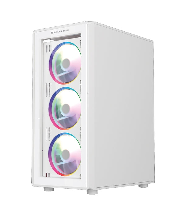 GABINETE GAMER BALAM RUSH DRAGONFLY PERFORM CRYSTAL GM590CW / MEDIA TORRE / ATX, MICRO ATX, MINI ITX / INCLUYE VENTILADOR ARGB / PANEL CRISTAL TEMPLADO / METAL / BLANCO / BR-935975
