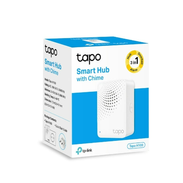 HUB TP-LINK TAPO H100 HUB INTELIGENTE CON ALARMA HASTA 64 DISPOSITIVOS TIMBRE INTELIGENTE ALARMA INTELIGENTE CONEXIONES A LARGO ALCANCE