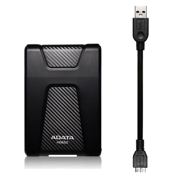 DISCO DURO EXTERNO ADATA HD650 1TB PORTATIL 2.5 USB 3.2 WINDOWS MAC LINUX CONTRAGOLPES COLOR NEGRO AHD650-1TU31-CBK