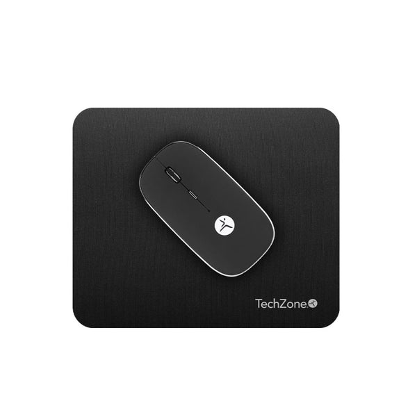 MOUSE - TECHZONE - TZACMOI30 - INALAMBRICO - NANORECEPTOR USB A Y TIPO-C - OPTICO - BATERIA RECARGABLE - INCLUYE MOUSEPAD - 2.4GHZ - 1000/1200/1600 DPIS - 3 BOTONES + SCROLL - NEGRO