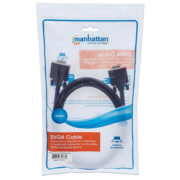 CABLE SVGA, MANHATTAN,311731, MONITOR 8MM HD15M-M  1.8M