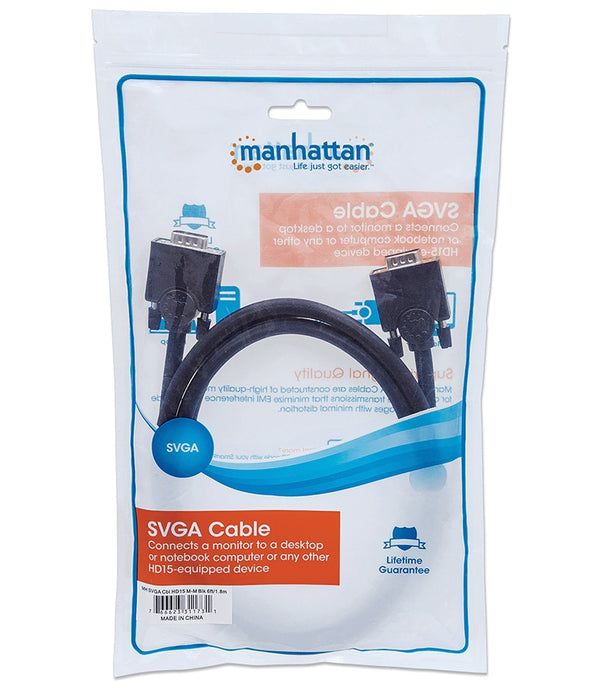 CABLE SVGA, MANHATTAN,311731, MONITOR 8MM HD15M-M  1.8M
