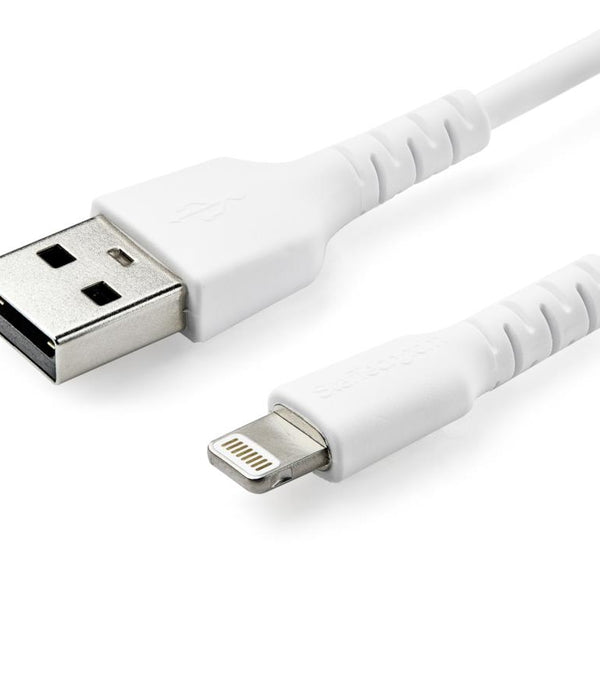CABLE DE CARGA DE 1M USB A LIGHTNING - CABLE LIGHTNING CERTIFICADO MFI APPLE - CABLE LIGHTNING DE SERVICIO PESADO - BLANCO - STARTECH.COM MOD. RUSBLTMM1M