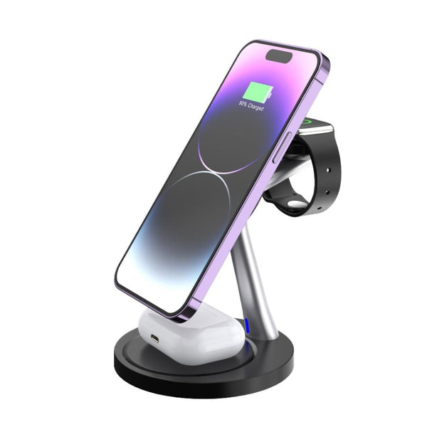 CARGADOR ACTECK ENERGON S-MATE CI740 / INALAMBRICO QI / 15 W / 3 DISPOSITIVOS / COMPATIBLE CON APPLE / AC-937139