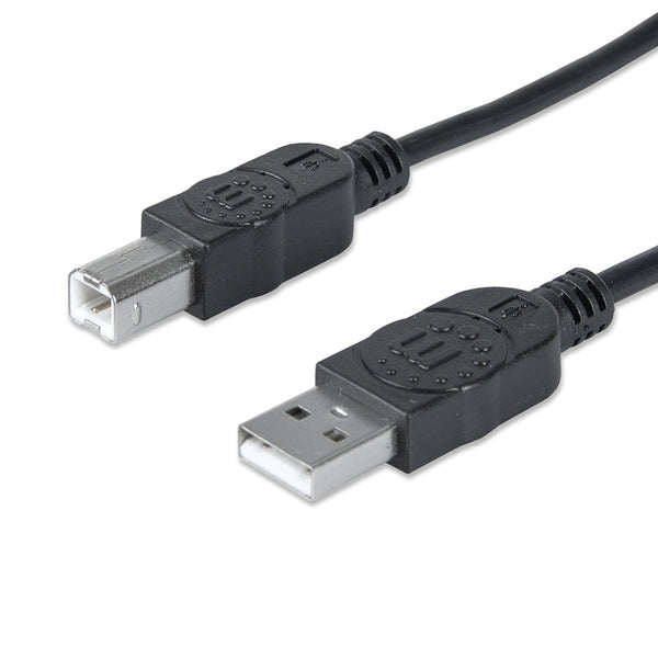 CABLE USB,MANHATTAN,33382, V2.0 A-B  3.0M, NEGRO