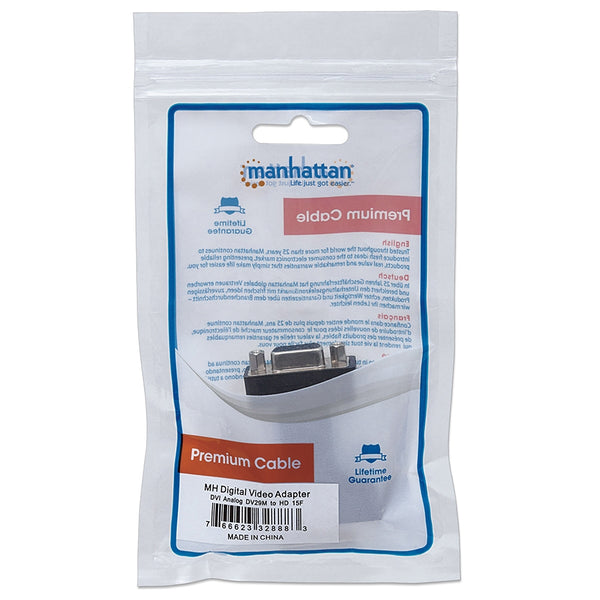 ADAPTADOR DVI,MANHATTAN,328883, AD 29M - HD15H