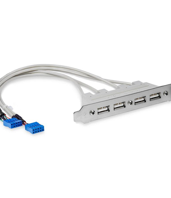 BRACKET ADAPTADOR CABEZAL DE 4 PUERTOS USB 2.0 CON CONEXION A PLACA BASE 2X IDC10 - STARTECH.COM MOD. USBPLATE4
