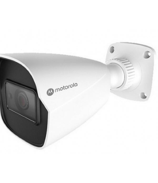 CAMARA IP MOTOROLA MTIBM045701 / BULLET METAL / LENTE FIJO / 5MP / ICR, DIA -NOCHE / IK10 / IP67 /ONVIF / POE / DNR 3D , WDR DIGITAL , HLC , BLE , DESEMPAÑADOR / IR 40 M / CYBERSEGURIDAD GDRP