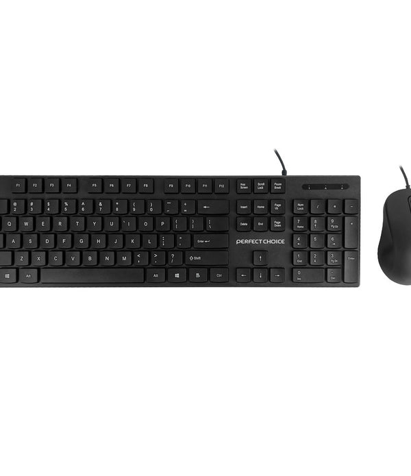 KIT DE TECLADO Y MOUSE ALAMBRICO CONECTOR USB PERFECT CHOICE - NEGRO