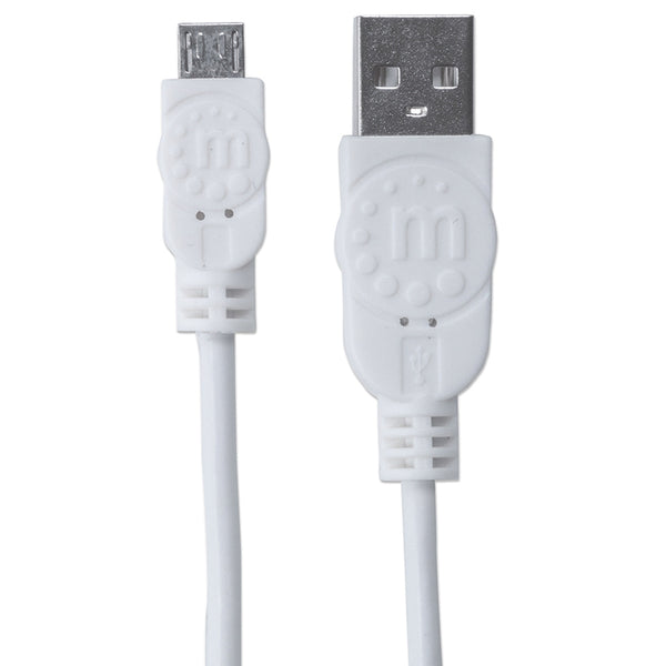 CABLE USB,MANHATTAN,323897, V2 A-MICRO B, BOLSA PVC 1.0M BLANCO