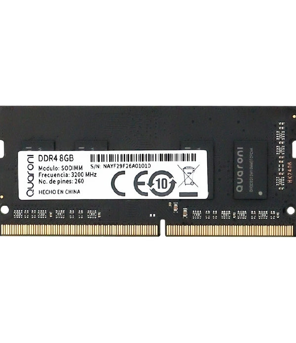 MEMORIA RAM QUARONI SODIMM DDR4 8GB 3200 MHZ CL22 260PIN 1.2V