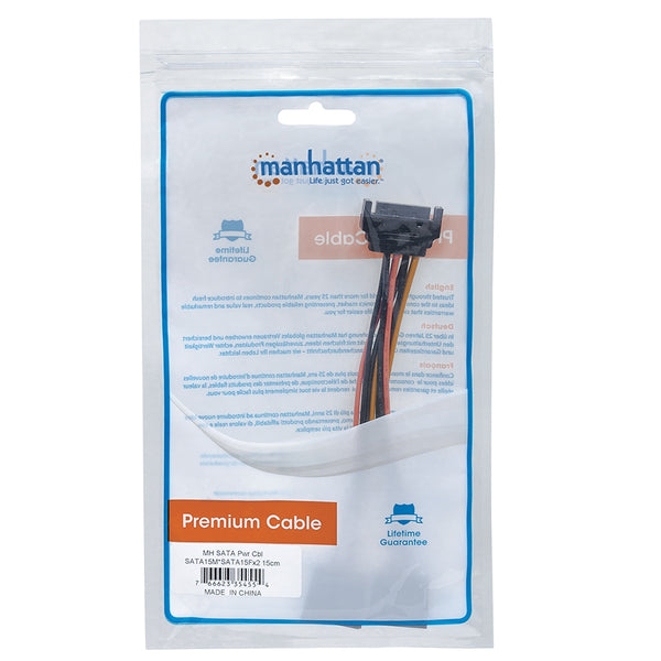 CABLE ALIMENTACION MANHATTAN,354554,CORRIENTE INT. HDD SATA 1M - 2H