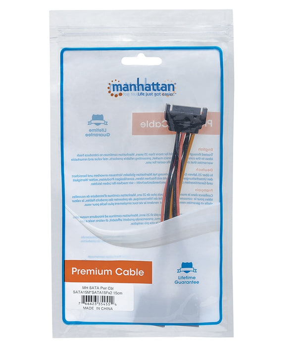 CABLE ALIMENTACION MANHATTAN,354554,CORRIENTE INT. HDD SATA 1M - 2H