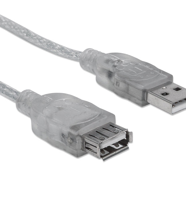 CABLE USB,MANHATTAN,340502, V2.0 EXT. 4.5M PLATA