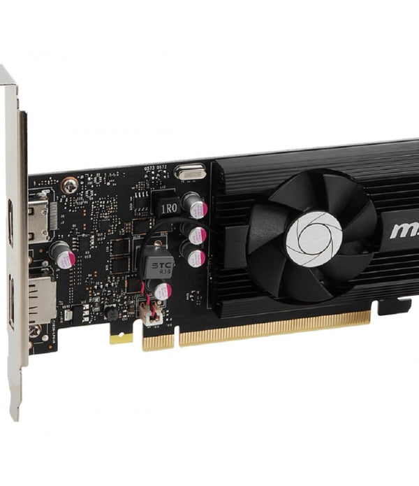 TARJETA DE VIDEO MSI NVIDIA GT 1030 /X16 3.0/GDDR4/4 GB /1X DP 1.4/HDMI 2.0B/BAJO PERFIL /GAMA BASICA