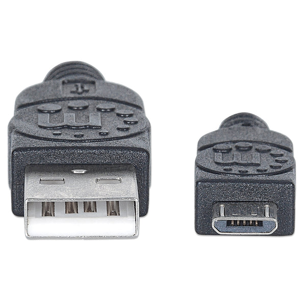 CABLE USB,MANHATTAN,325684, V2 A-MICRO B, BOLSA PVC 3.0M NEGRO