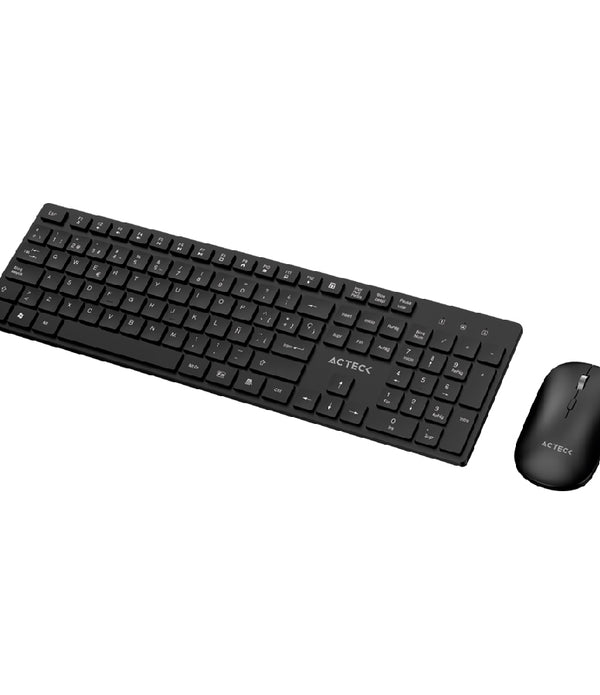 KIT ACTECK CREATOR VANTAGE AERO MK555 / TECLADO Y MOUSE / INALAMBRICO DONGLE USB / ERGONOMICO / WIN / ESPAÑOL / MEMBRANA / 105 TECLAS / 1600 DPI AJUSTABLE / 4 BOTONES / OPTICO / NEGRO / AC-943482