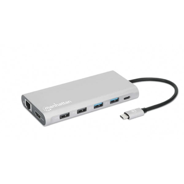 DOCKING USB,MANHATTAN,130660,-C 12 PTOS, HDMIX3, USB-C PD/USB-C/2XUSBV3.2/2XUSBV2.0, RED/SD/MICRO SD