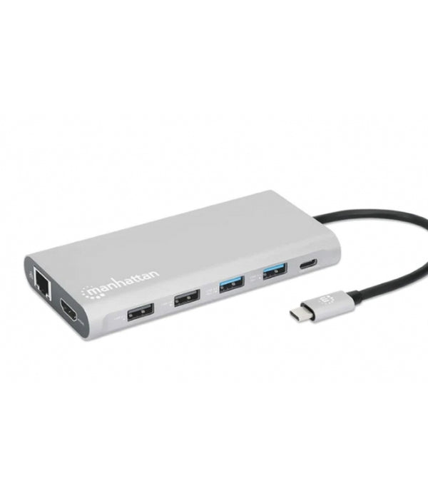 DOCKING USB,MANHATTAN,130660,-C 12 PTOS, HDMIX3, USB-C PD/USB-C/2XUSBV3.2/2XUSBV2.0, RED/SD/MICRO SD