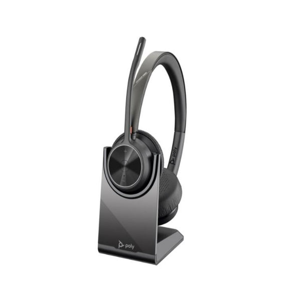 DIADEMA HP POLY 77Y99AA VOYAGER 4320 UC/ INALAMBRICA BLUETOOTH BINAURAL DONGLE USB-A ALCANCE DE 50M HASTA 24 H DE CONVERSACION CONEXION HASTA 2 DISPOSITIVOS (CON BASE DE CARGA)