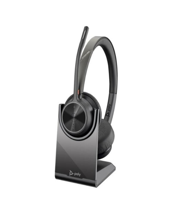 DIADEMA HP POLY 77Y99AA VOYAGER 4320 UC/ INALAMBRICA BLUETOOTH BINAURAL DONGLE USB-A ALCANCE DE 50M HASTA 24 H DE CONVERSACION CONEXION HASTA 2 DISPOSITIVOS (CON BASE DE CARGA)