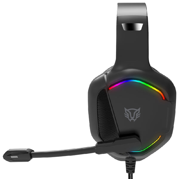 AUDIFONOS GAMER ORPHIX II HS699 / ALAMBRICOS / DIADEMA / AUX 3.5 MM - USB / PC - DISPOSITIVOS MOVILES -CONSOLAS / ALTAVOCES 50 MM / ILUMINACION RGB / MICROFONO OMNIDIRECCIONAL / NEGRO / BR-941181