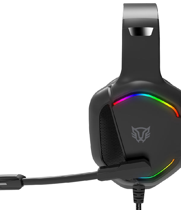 AUDIFONOS GAMER ORPHIX II HS699 / ALAMBRICOS / DIADEMA / AUX 3.5 MM - USB / PC - DISPOSITIVOS MOVILES -CONSOLAS / ALTAVOCES 50 MM / ILUMINACION RGB / MICROFONO OMNIDIRECCIONAL / NEGRO / BR-941181