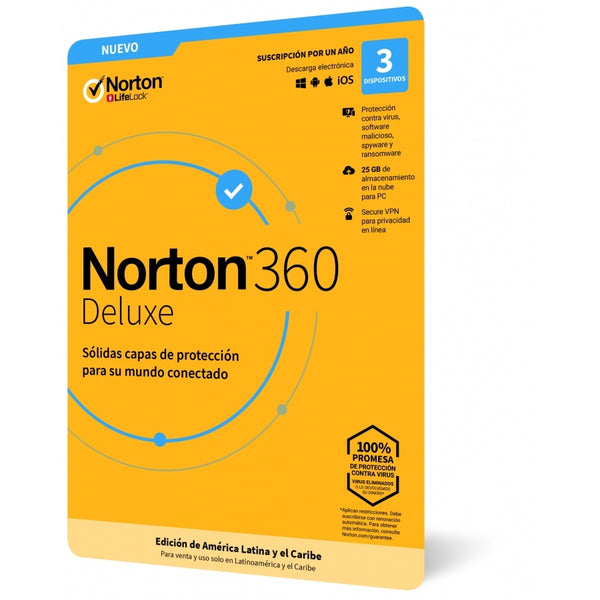 NORTON 360 DELUXE / TOTAL SECURITY / 3 DISPOSITIVOS / 1 AñO (CAJA)